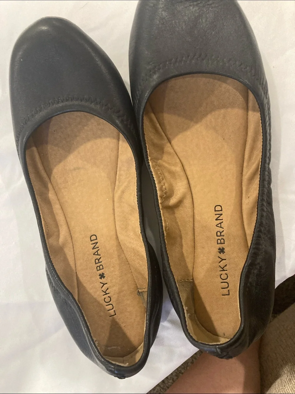 Lucky Brand Black Leather Ballet Flats